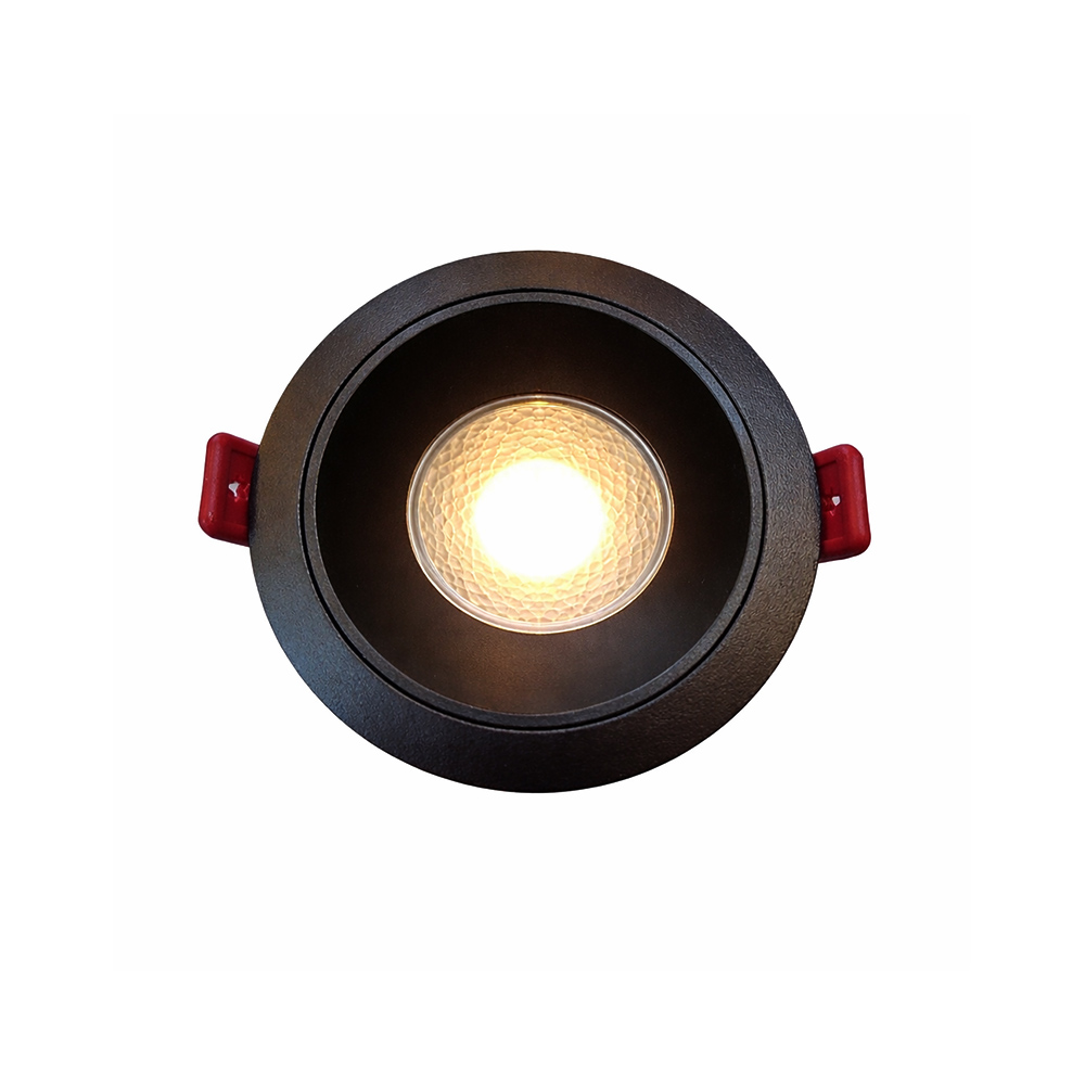 Warm glow in matte black downlight