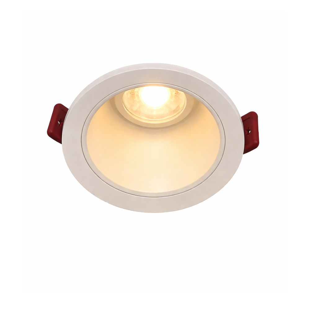 Recessed downlight with red clips