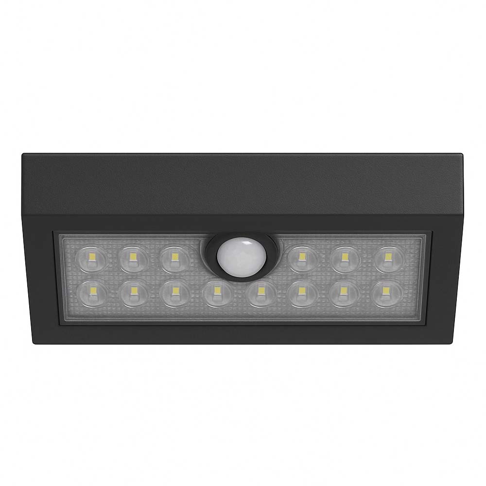 Black Solar LED Wall Light
