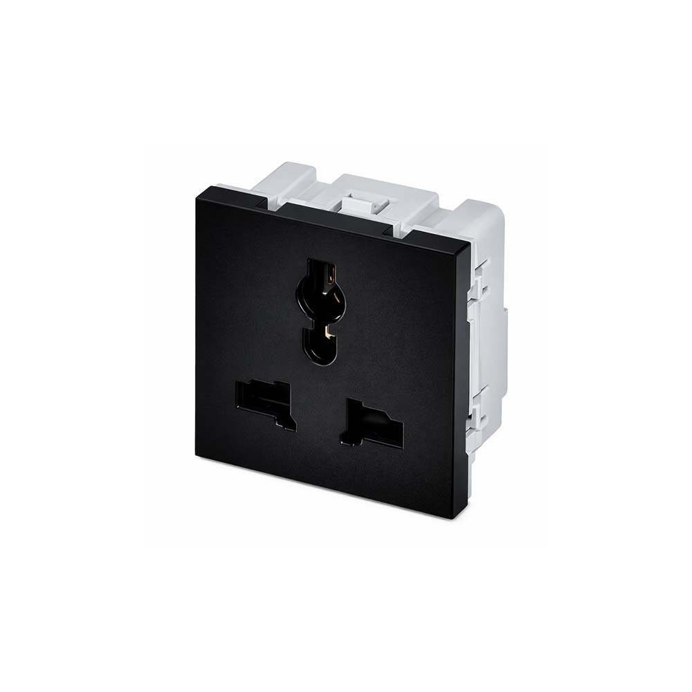 3-Pin Universal Power Socket Module 13A – Black
