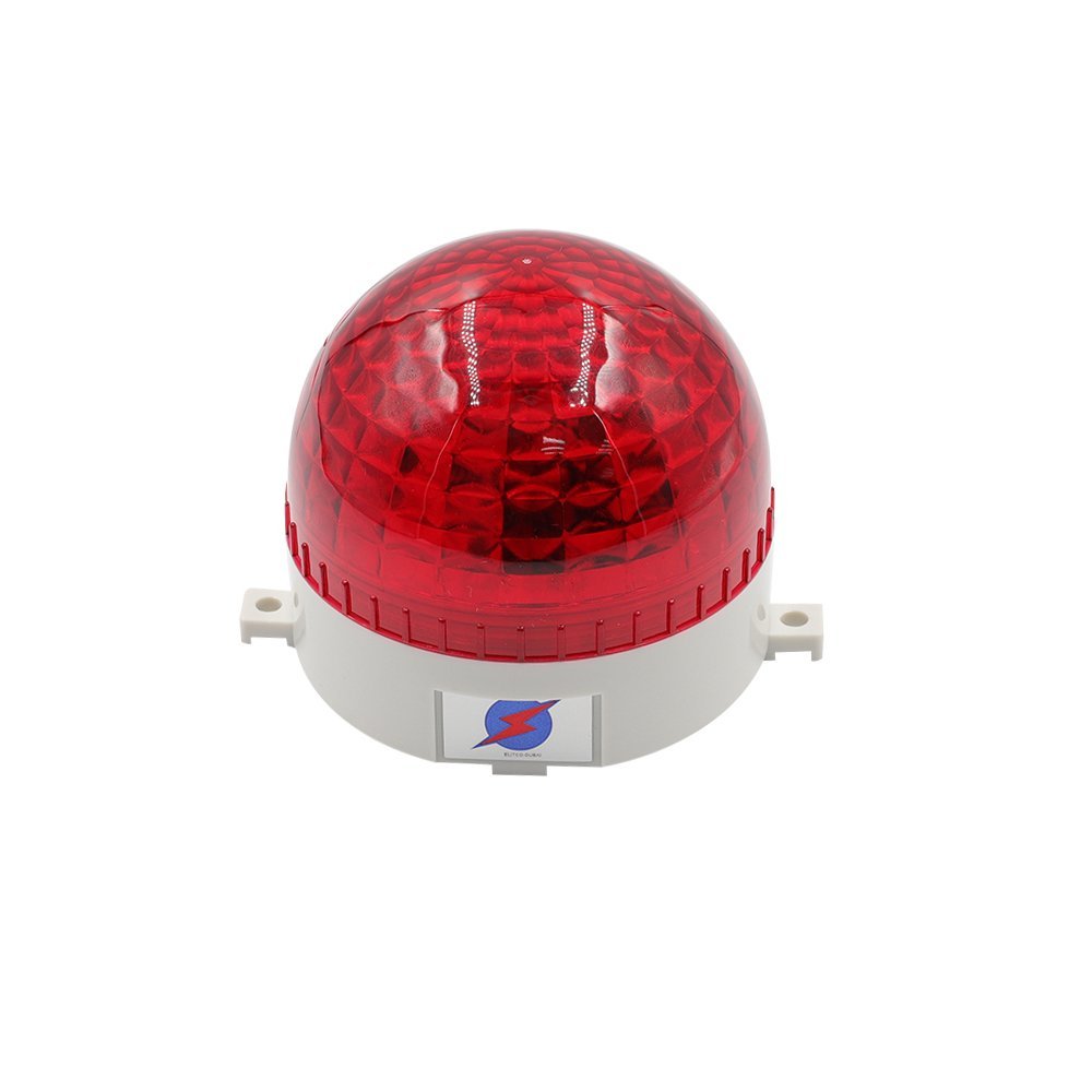 Industrial LED Rotating Strobe Beacon Warning Lights Electrical Revolving Signal Lights For Emergency 12v Dc Red With Buzzer Sound
