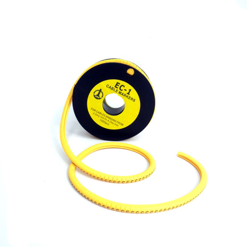 KSS Yellow Cable Marker Tube, Letter(L) Label Cable Marker, Yellow Flexible PVC Cable Wire Marker, Suitable Wire sq/AWG 0.12~0.75/26~18 (100 pcs) Wire Identification Marker(L)