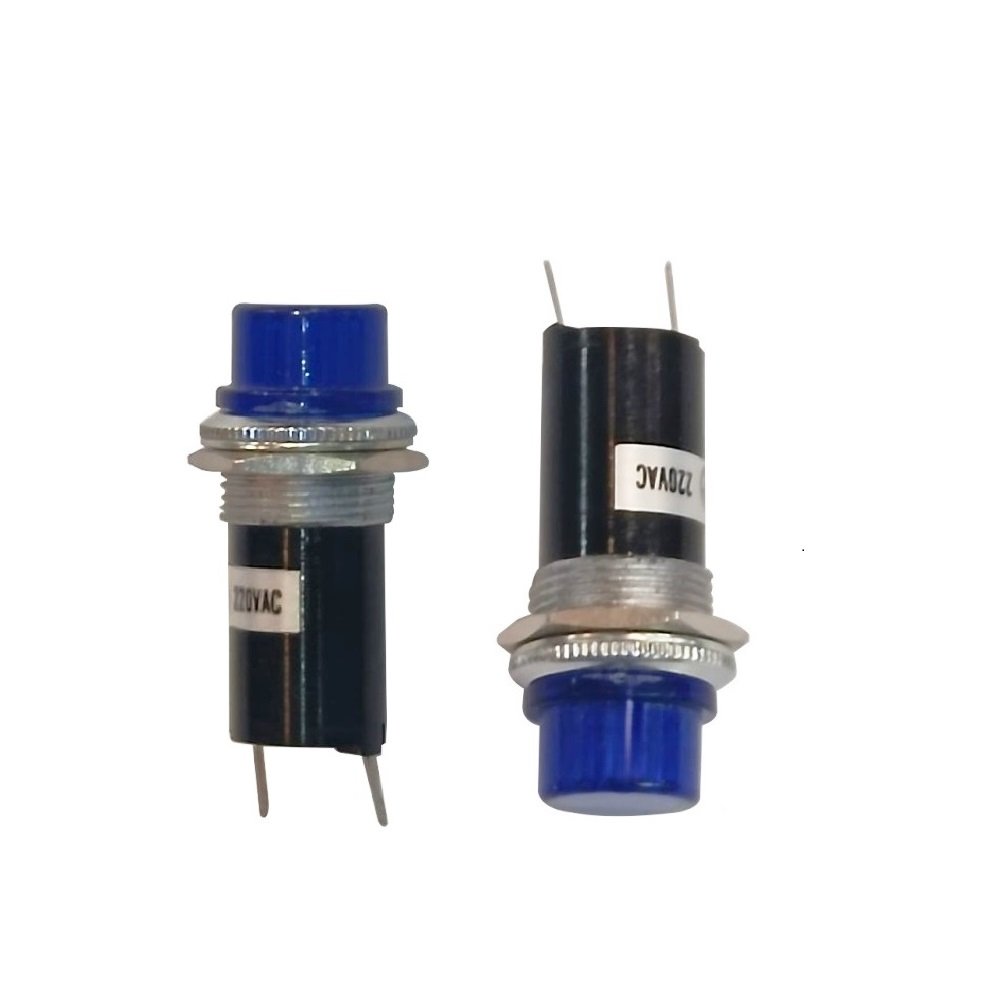 Real Tend Ø16mm. Blue Pilot Neon Indicator Lamp 220V, Direct Type Without Transformer with 1 Year Warranty