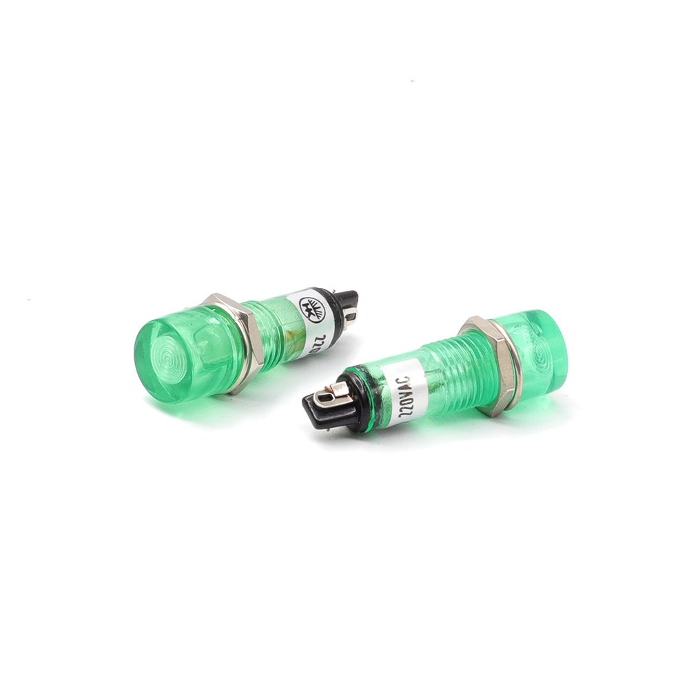 Real Tend Ø11mm. Green Pilot Neon Indicator Lamp 24V, Direct Type Without Transformer with 1 Year Warranty