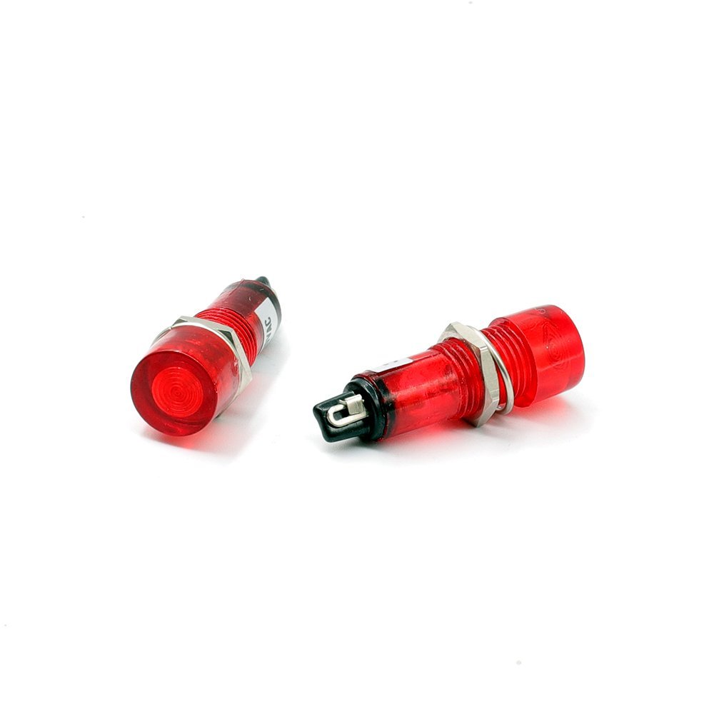 Real Tend Ø11mm. Red Pilot Neon Indicator Lamp 24V, Direct Type Without Transformer with 1 Year Warranty