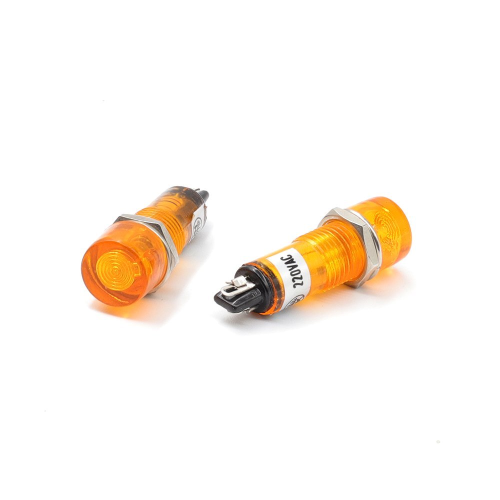 Real Tend Ø11mm. Yellow Pilot Neon Indicator Lamp 24V, Direct Type Without Transformer with 1 Year Warranty